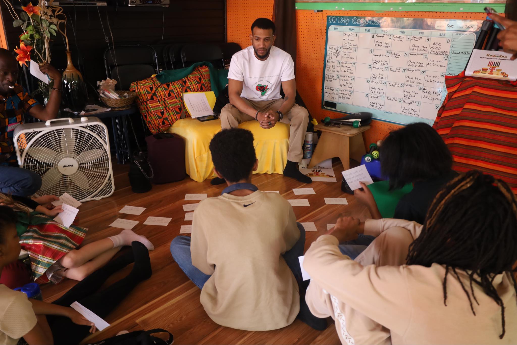 Youth circle discussion at community program